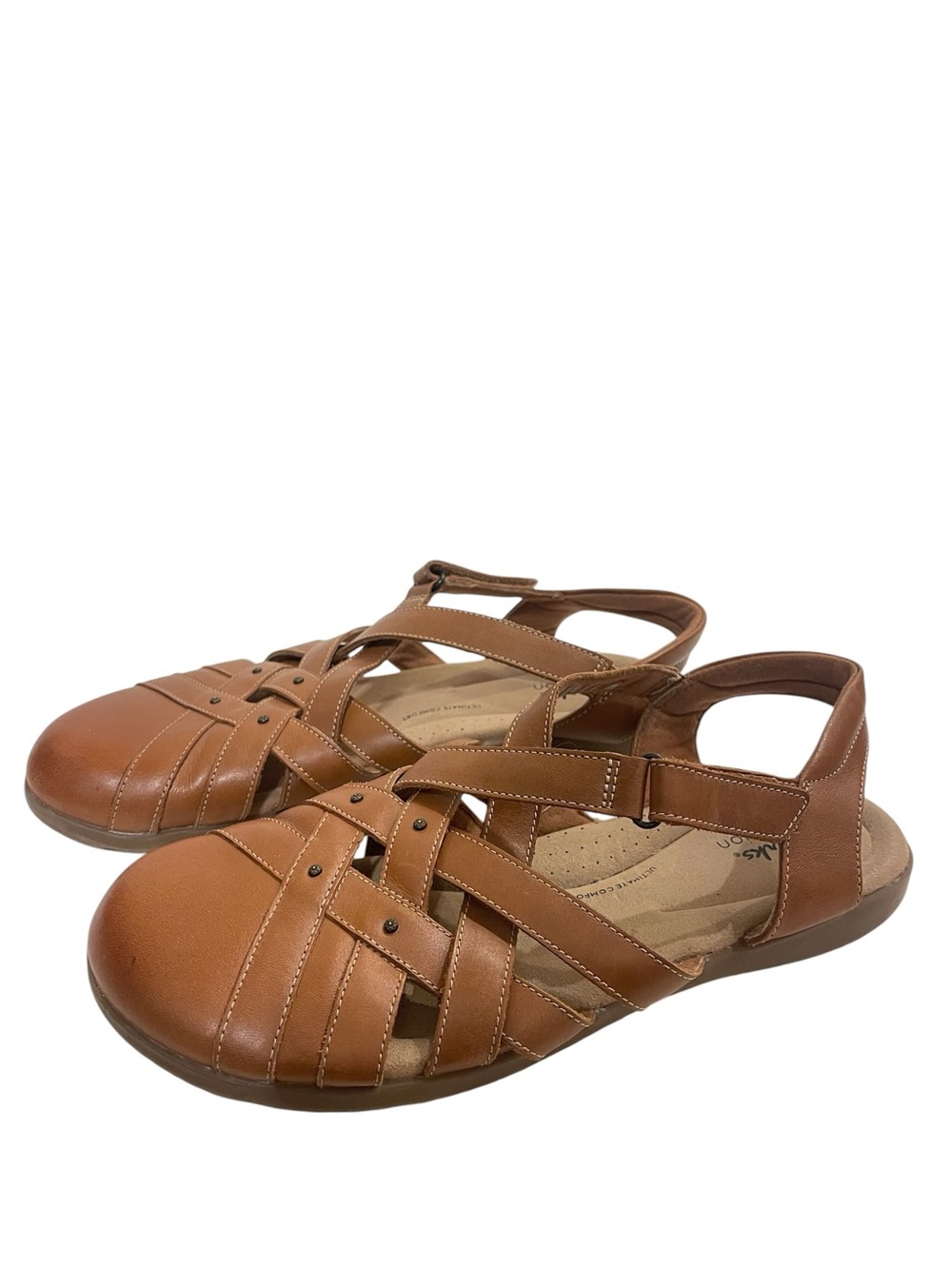 Clarks Collection Elizabelle Sea Women's Tan Leather Strappy Slingback Sandals - Picture 3 of 6